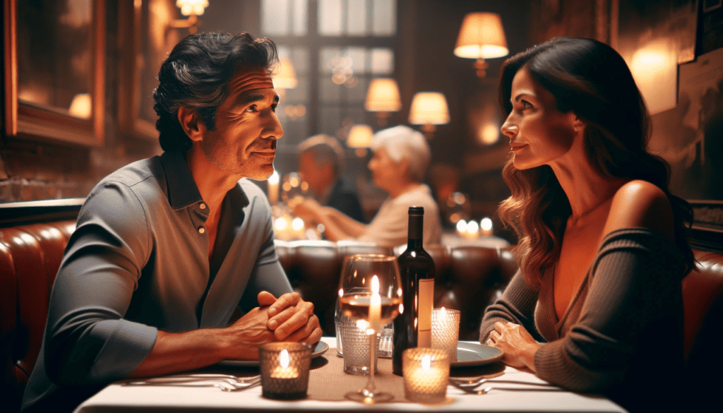 man having dinner with another woman