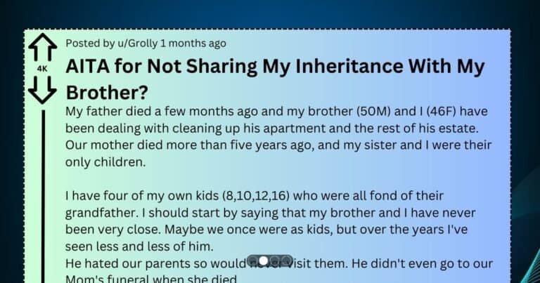 Sister Refuses to Share Inheritance with Abused Brother